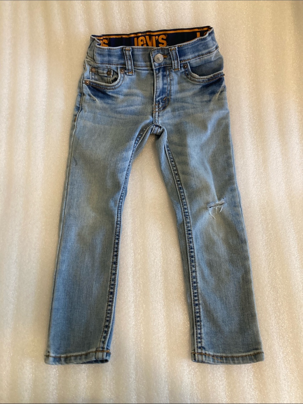 Levi's Light Blue Kids Slim Jeans with Waistband Logo 4 Regular.